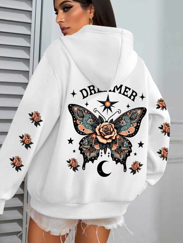 Letter Print Hoodie Casual Drawstring - Image 5