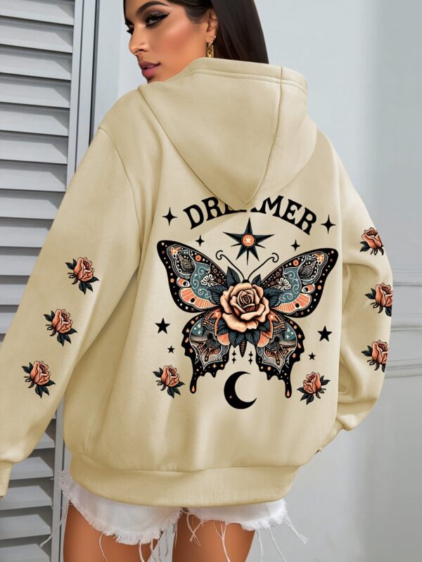 Letter Print Hoodie Casual Drawstring - Image 7