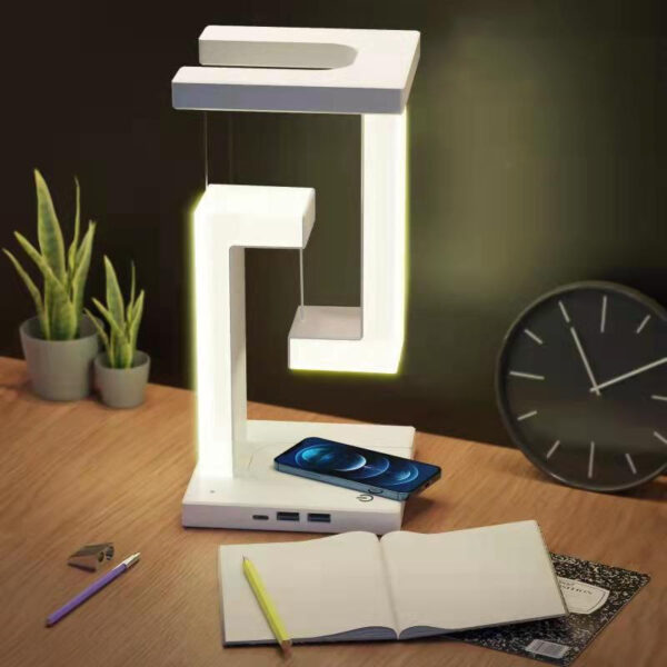 Creative Smartphone Wireless Charging Suspension Table Lamp Balance Lamp Floating For Home Bedroom - Image 5