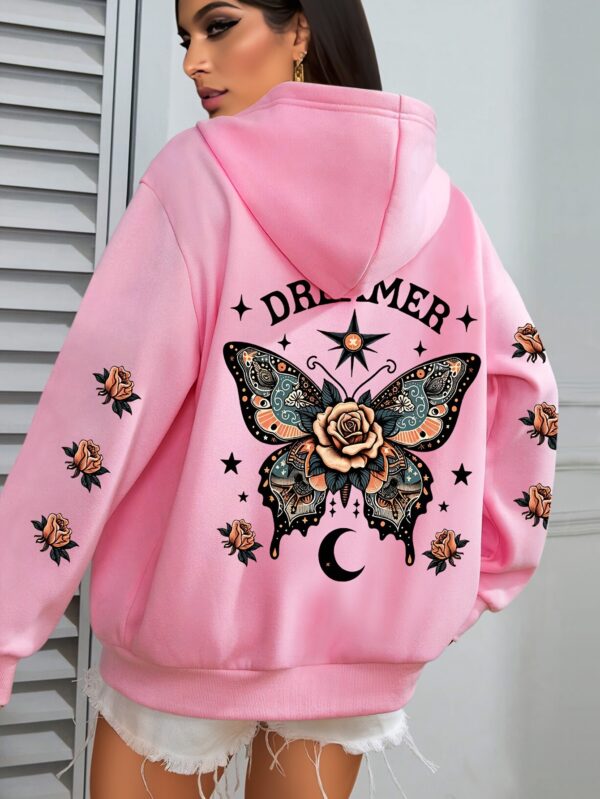 Letter Print Hoodie Casual Drawstring - Image 8